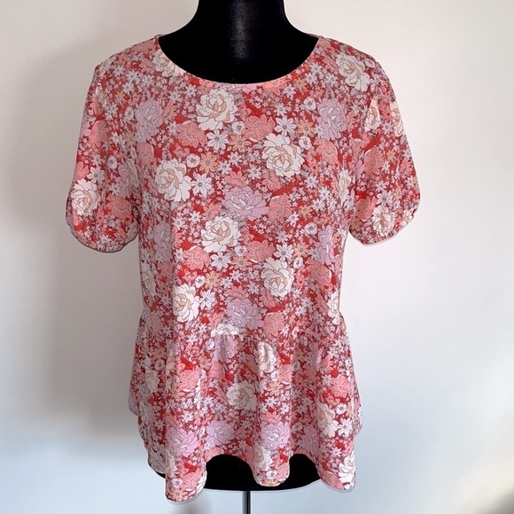 W5 Spring Floral Balloon Sleeve Babydoll Top - Picture 4 of 5